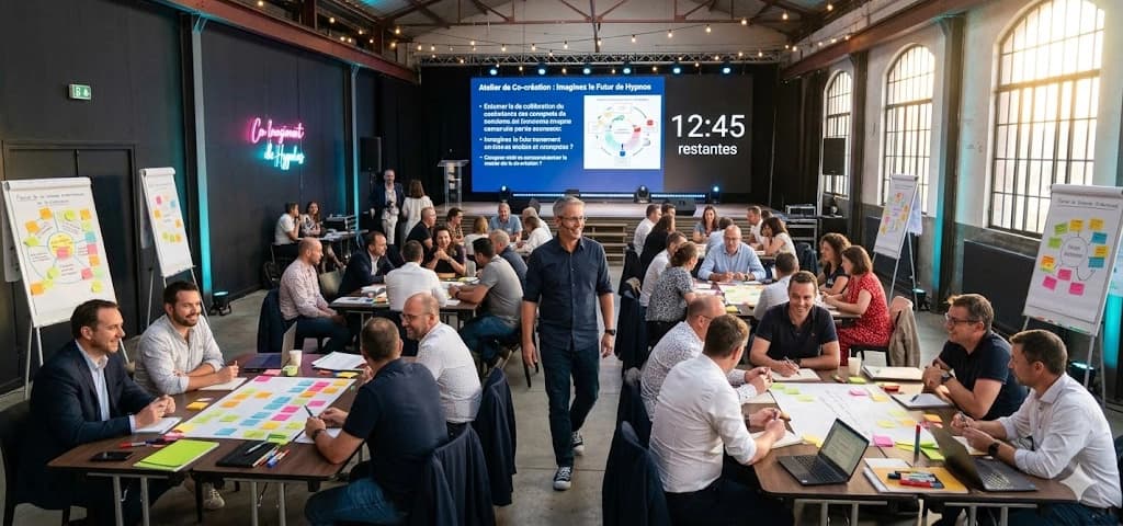 Collaborative workshop facilitated with Booma — engaged participants around work tables